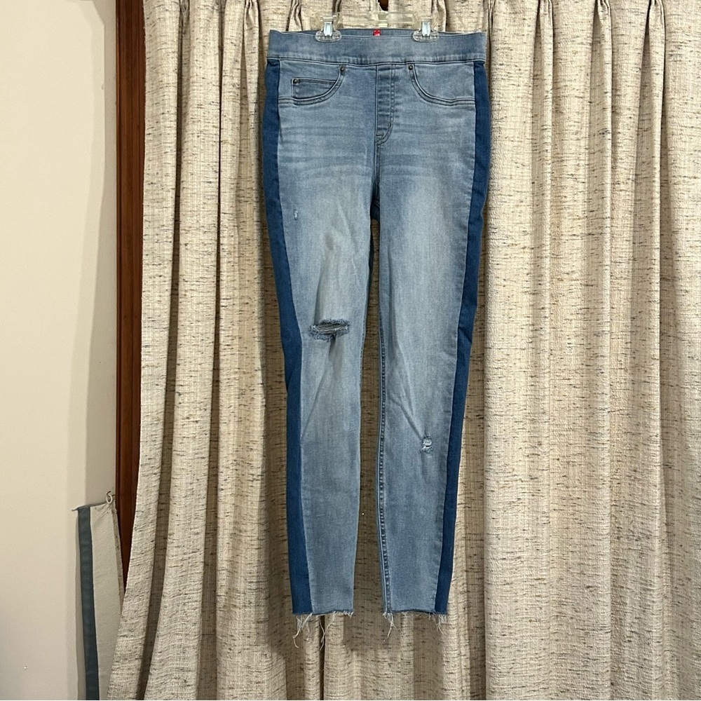 SPANX Distressed Skinny Jeans with Side Stripe